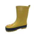 Botas de lluvia de goma de león amarillo con mango para niños